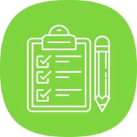 Exam Line Curve Icon vector