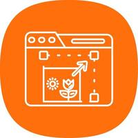Resize Line Curve Icon vector