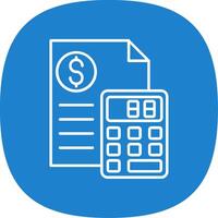 Calculator Line Curve Icon vector