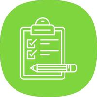 Exam Line Curve Icon vector