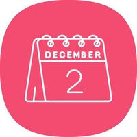 2nd of December Line Curve Icon vector