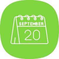 20th of September Line Curve Icon vector
