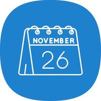 26th of November Line Curve Icon vector