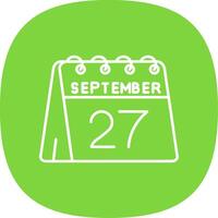 27th of September Line Curve Icon vector
