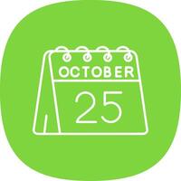 25th of October Line Curve Icon vector