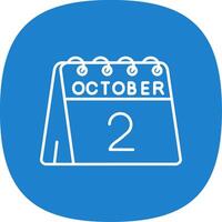 2nd of October Line Curve Icon vector