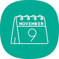 9th of November Line Curve Icon vector