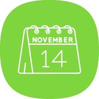 14th of November Line Curve Icon vector