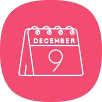 9th of December Line Curve Icon vector