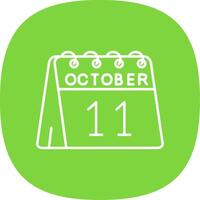 11th of October Line Curve Icon vector