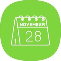28th of November Line Curve Icon vector