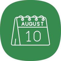 10th of August Line Curve Icon vector