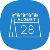 28th of August Line Curve Icon vector