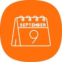 9th of September Line Curve Icon vector