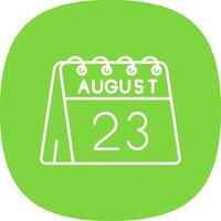 23rd of August Line Curve Icon vector