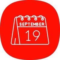 19th of September Line Curve Icon vector