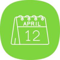 12th of April Line Curve Icon vector