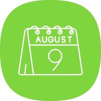 9th of August Line Curve Icon vector