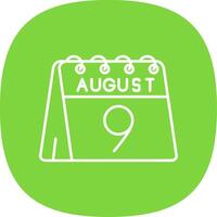 9th of August Line Curve Icon vector