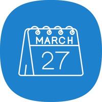 27th of March Line Curve Icon vector