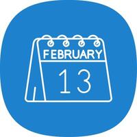 13th of February Line Curve Icon vector