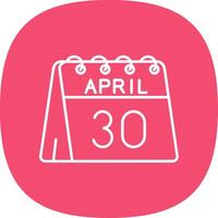 30th of April Line Curve Icon vector