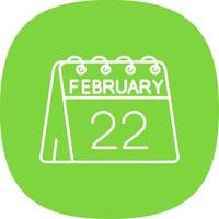 22nd of February Line Curve Icon vector