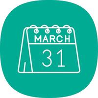 31st of March Line Curve Icon vector