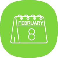 8th of February Line Curve Icon vector