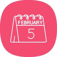 5th of February Line Curve Icon vector