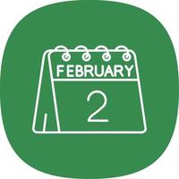 2nd of February Line Curve Icon vector