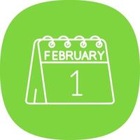 1st of February Line Curve Icon vector