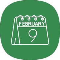9th of February Line Curve Icon vector