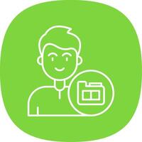 Folder Line Curve Icon vector