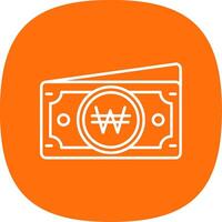 Won Line Curve Icon vector