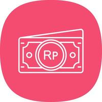 Indonesian rupiah Line Curve Icon vector