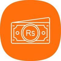 Rupee Line Curve Icon vector