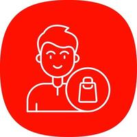 Shopping Line Curve Icon vector