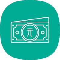 nuevo Taiwán dólar línea curva icono vector