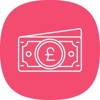 Pound Line Curve Icon vector