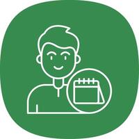 Calendar Line Curve Icon vector