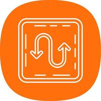 Zigzag Line Curve Icon vector