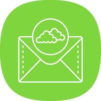 Cloud Line Curve Icon vector