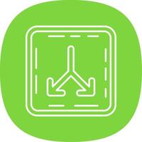 Split Line Curve Icon vector