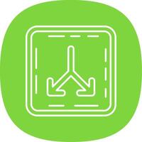 Split Line Curve Icon vector