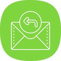 Left arrow Line Curve Icon vector