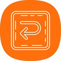 U turn Line Curve Icon vector