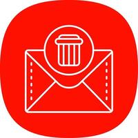 Dustbin Line Curve Icon vector