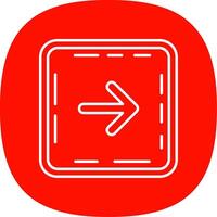 Right arrow Line Curve Icon vector