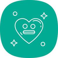 Shocked Line Curve Icon vector